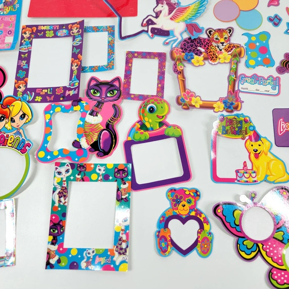 Huge Lisa‎ Frank Vintage Y2K Lot Cardboard Picture Frames Stickers Scrapbook